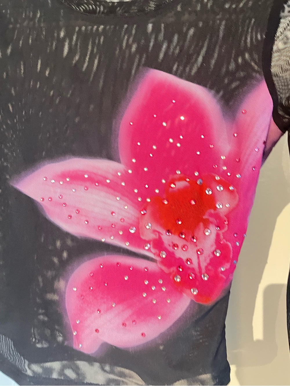 Sheer floral long sleeve with gems - Picture 3 of 13